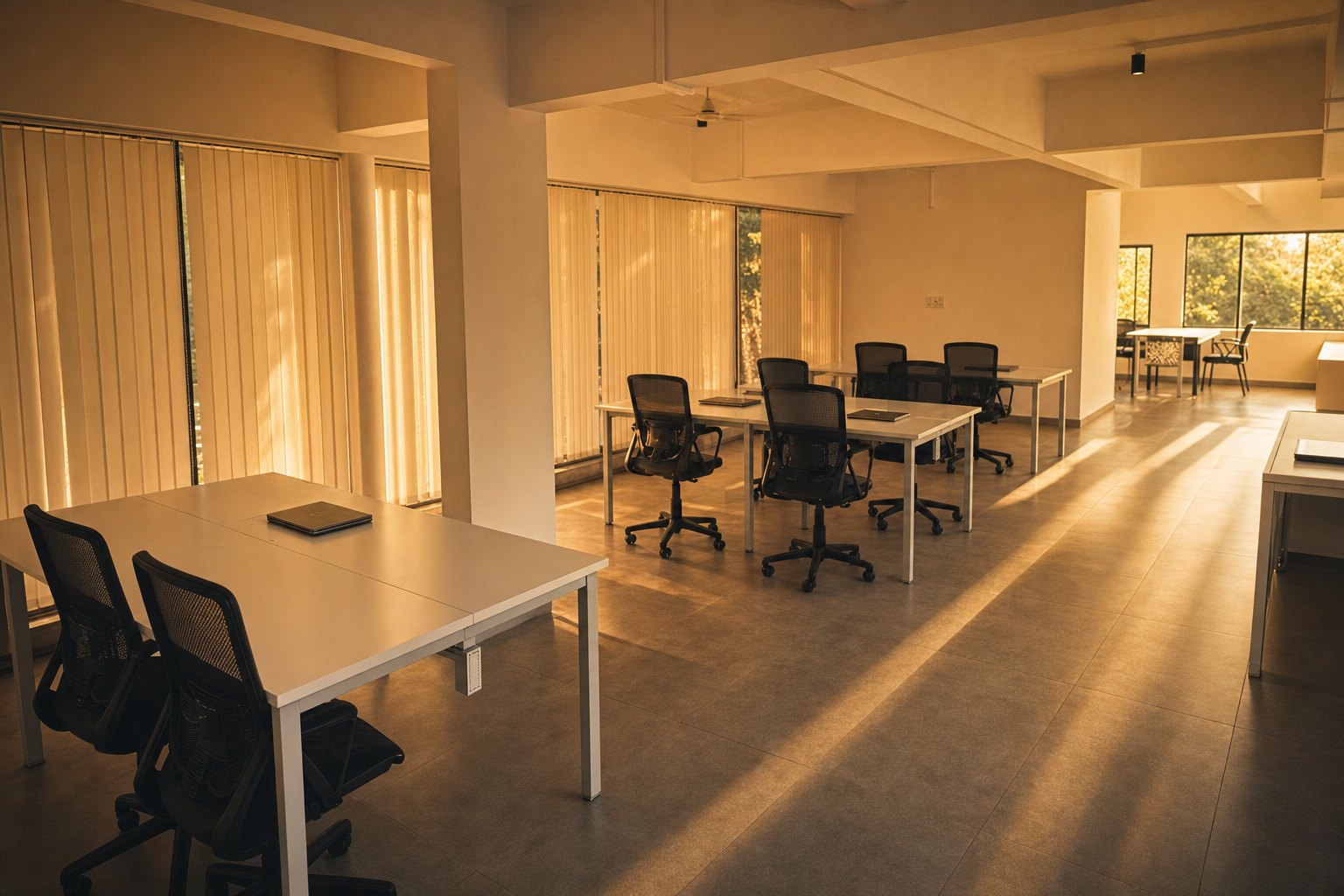 The 7th Pillar Kochi room — twelve seats waiting for Cohort 01